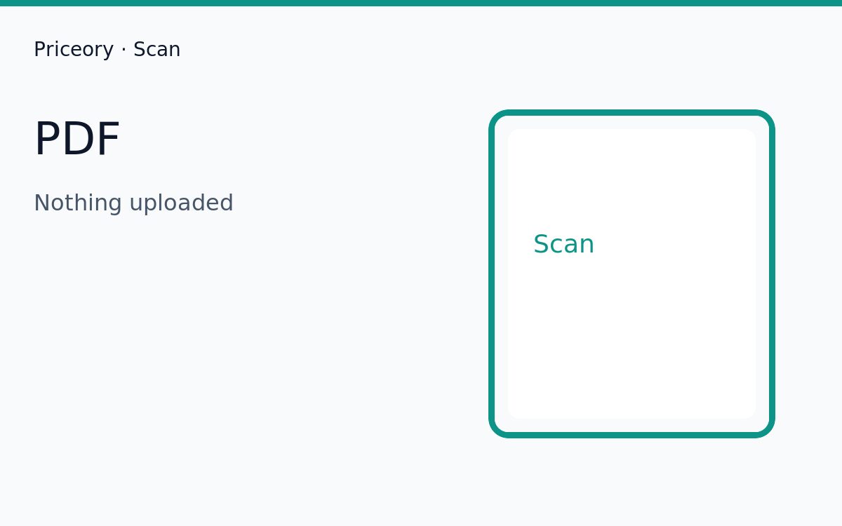 Priceory Scan — finished page on this device. Instant & Private.