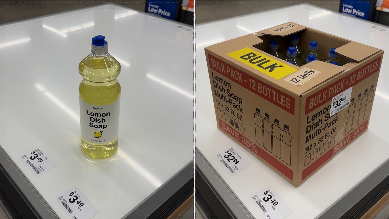 Bulk carton vs single retail unit — pack size first