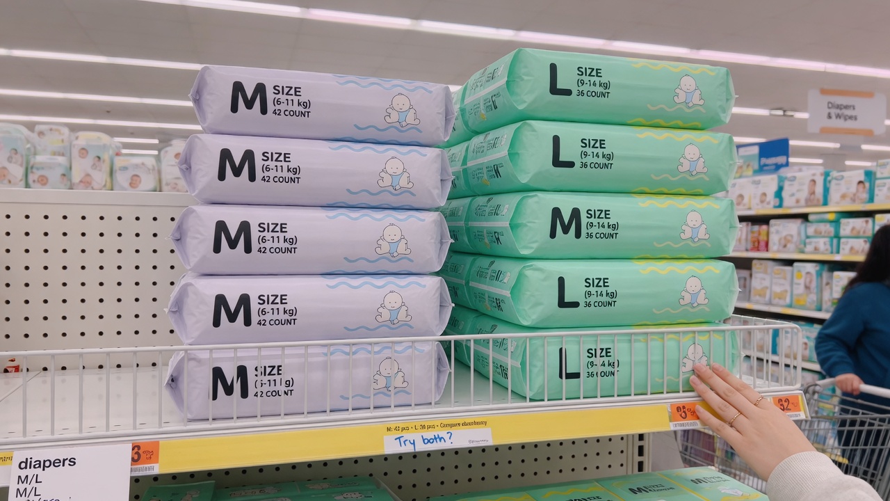 Diaper cartons: sen per piece vs size-change risk Diaper multi-pack bulk savings 99 Speedmart style photo