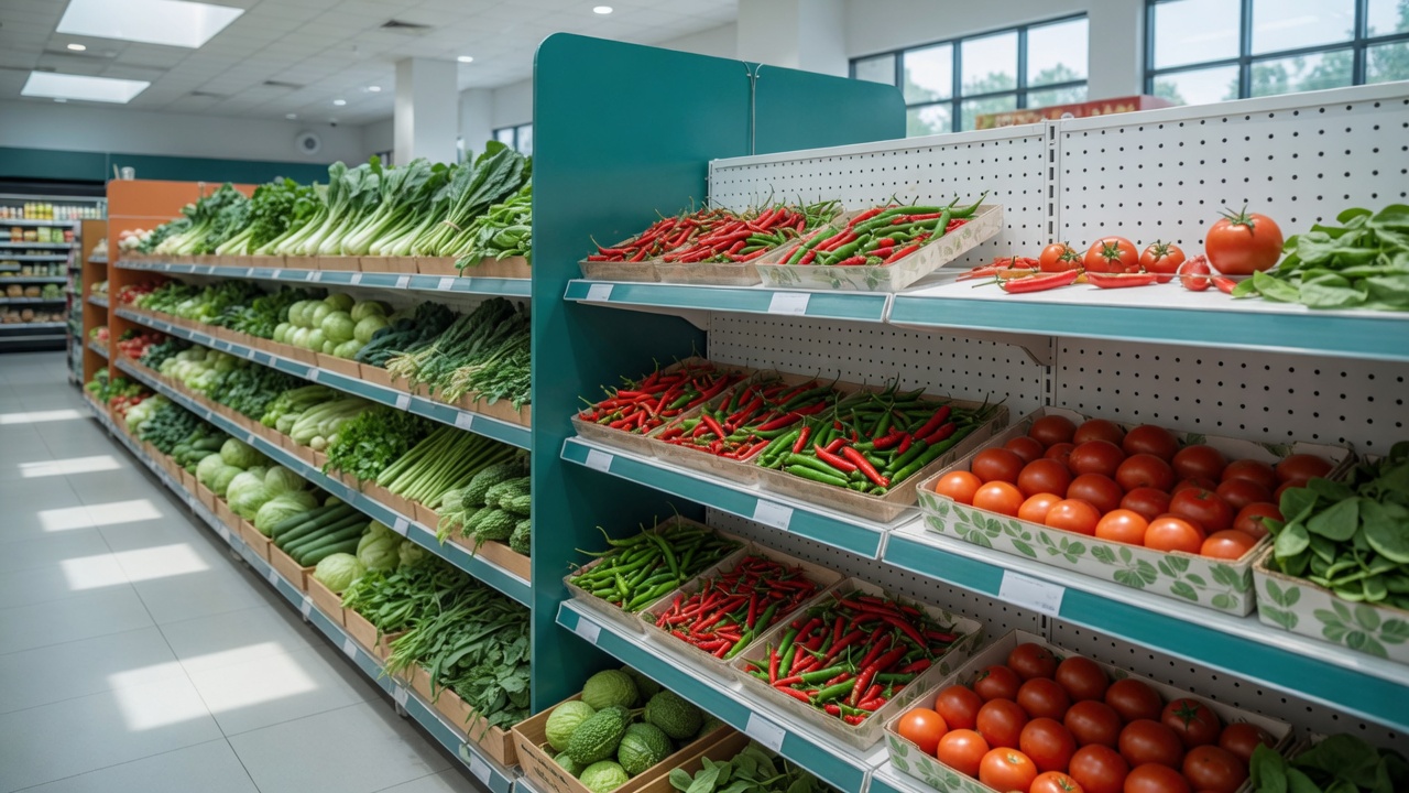 Fresh produce aisle Malaysian supermarket multi-store shopping
