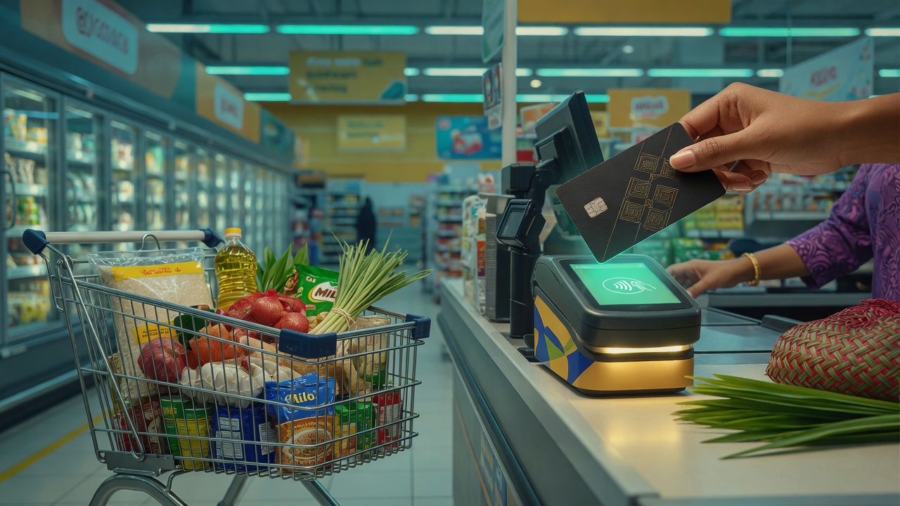 MyKasih cashless grocery checkout Malaysia