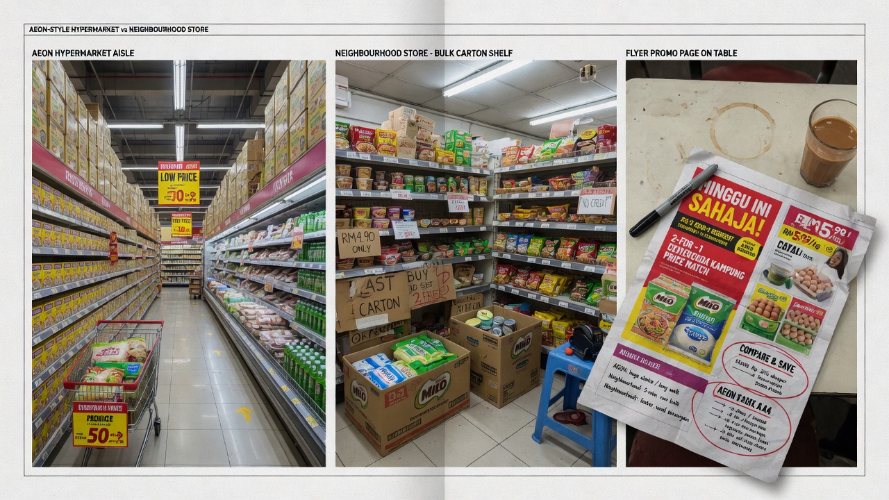 Multiple supermarket formats Malaysia grocery savings