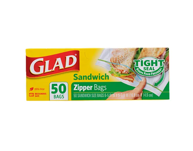 Glad Zipper Sandwich Bag (16.8Cm X 14.9Cm)