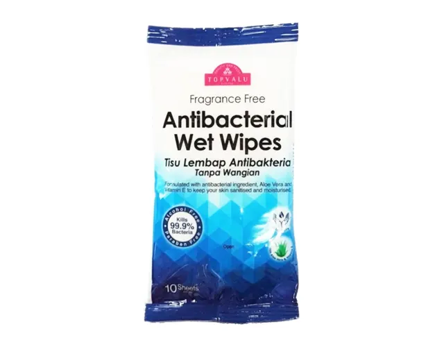 Topvalu Antibacterial Wet Wipes Fragrance Free
