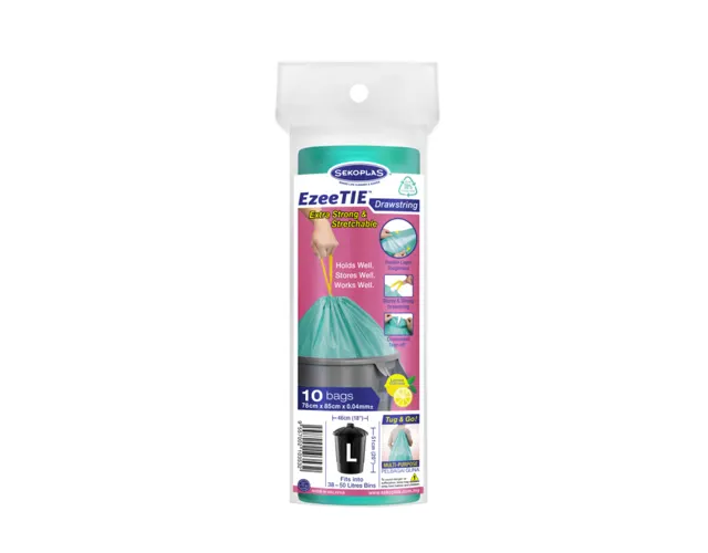 Sekoplas Ezeetie Drawstring Garbage Bag Size L