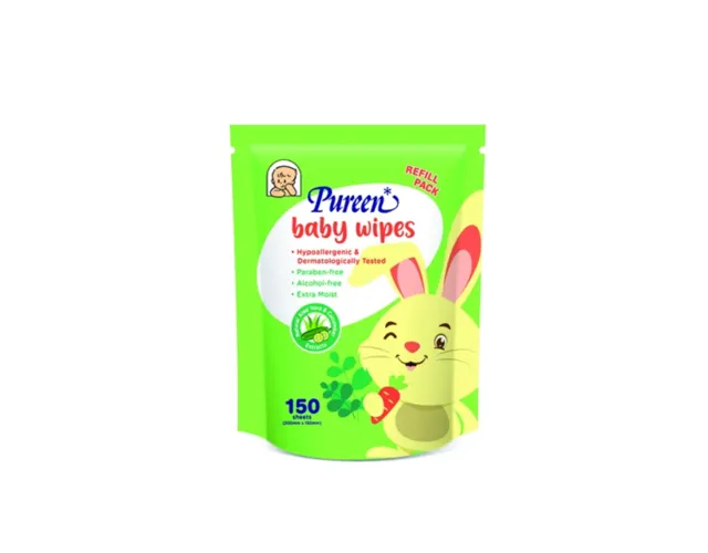 Pureen Baby Wipes 150's (Refil) Green