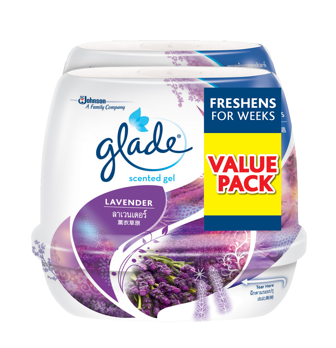 Glade Gel Lavender Twin Pack 2×180g Long