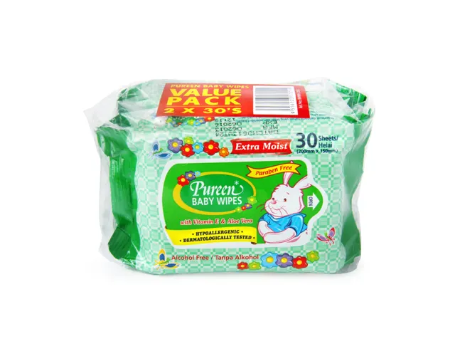 Pureen Baby Wipes Pouch Pack (Green)