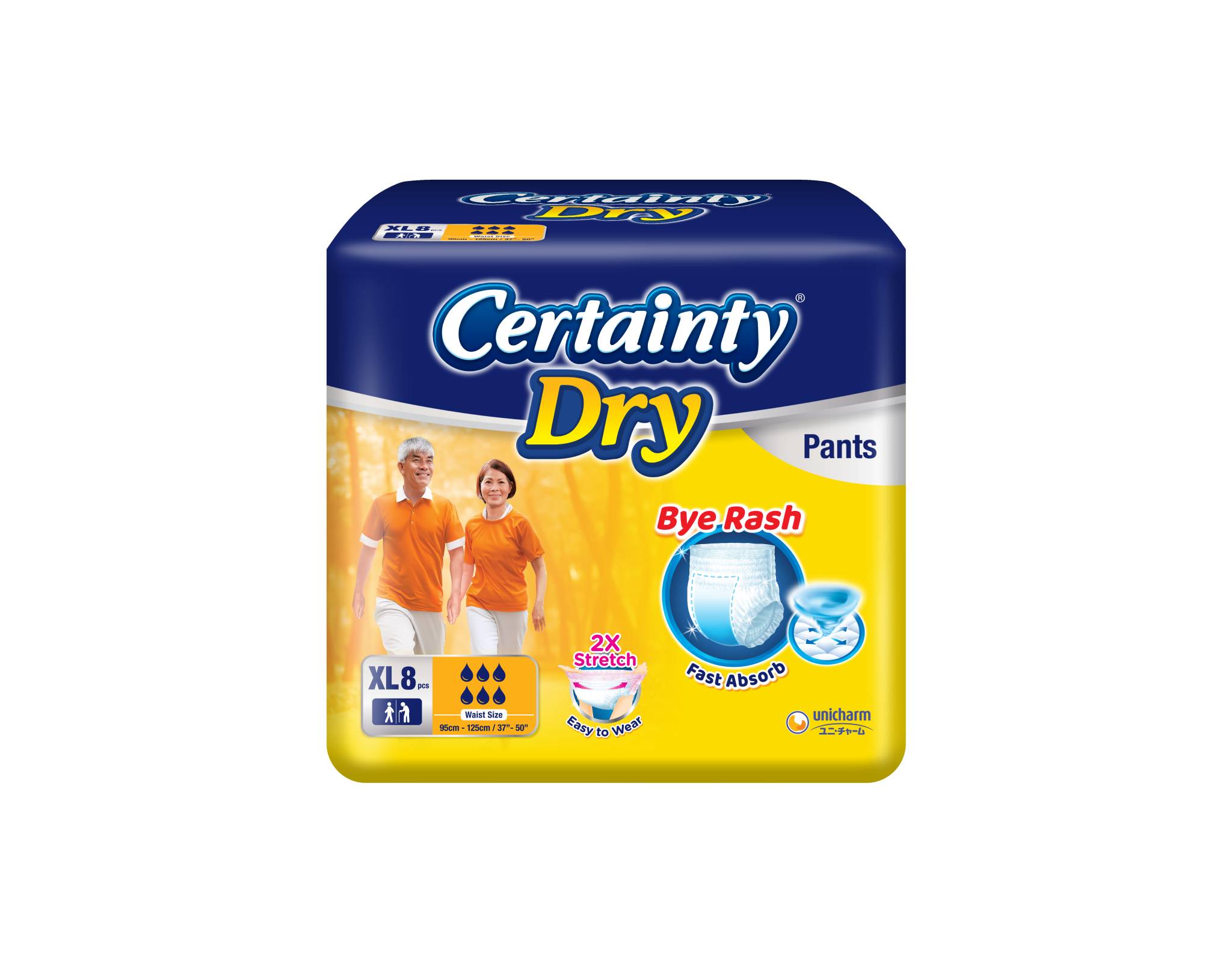 Certainty Disposal Adult Diapers Drypants Xl8, 8 pcs