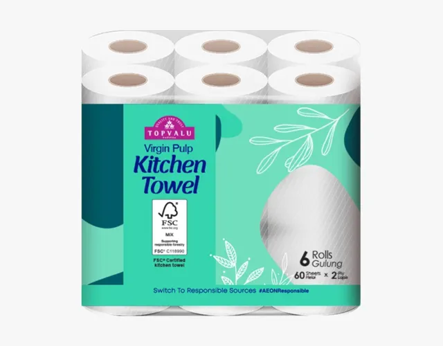 Topvalu Kitchen Towel, 6 x 60 sheets