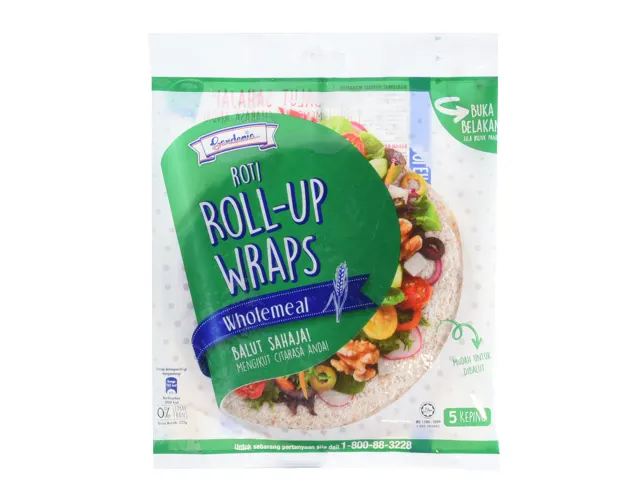 Gardenia Roll Up Wraps Wholemeal, 5 x 45 g