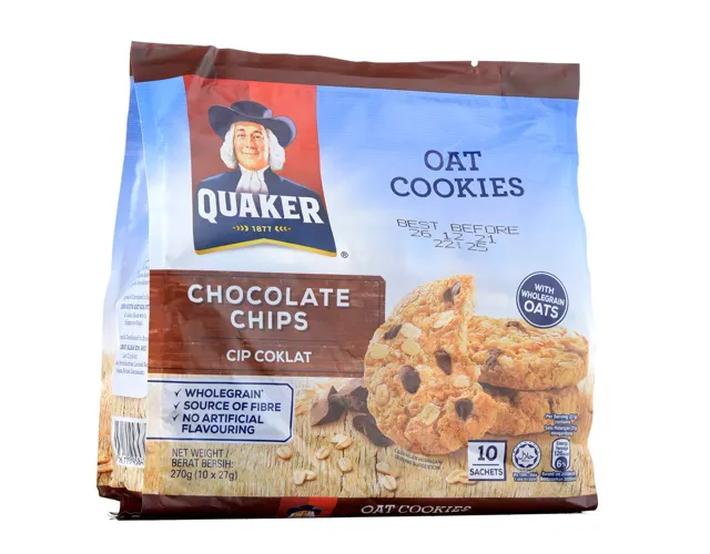 Quaker Oats Cookies 270g – Wholegrain Choc Chips