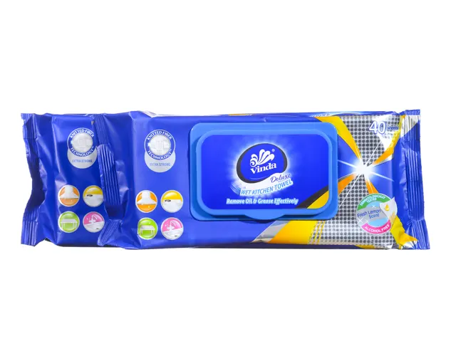 Vinda Deluxe Wet Kitchen Towel 40sheets x 2