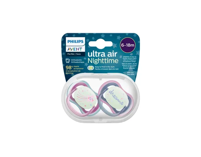 Philips Avent Pacifier Ultra Air Nighttime 6-18m Girl (scf376-14)