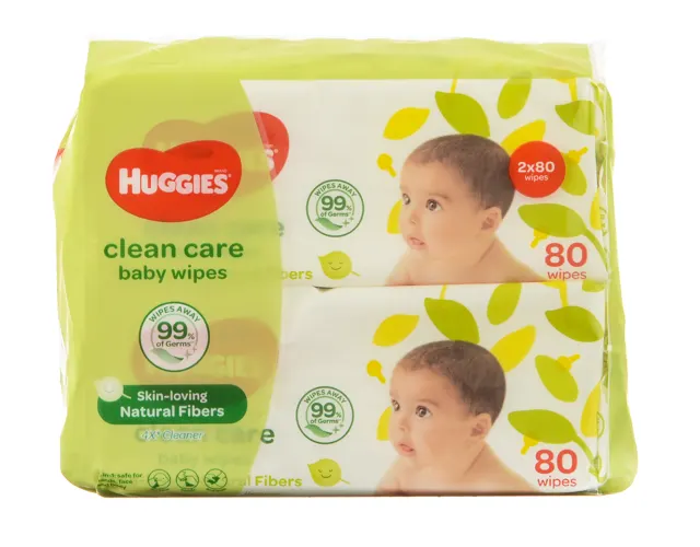 Huggies Baby Wipe Clean Care 80pcs x 2