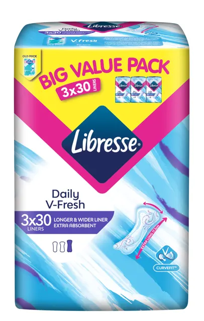 Libresse Long & Wide Slim Panty Liners 3×30 Pads
