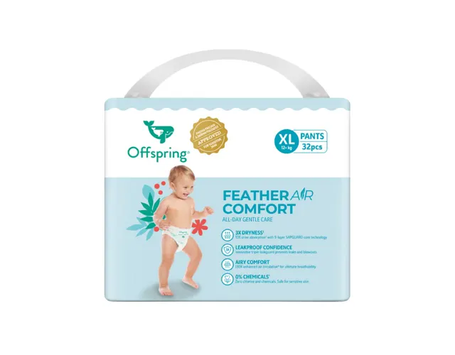 Offspring Feather Air Comfort Tape Baby Diapers Xl32