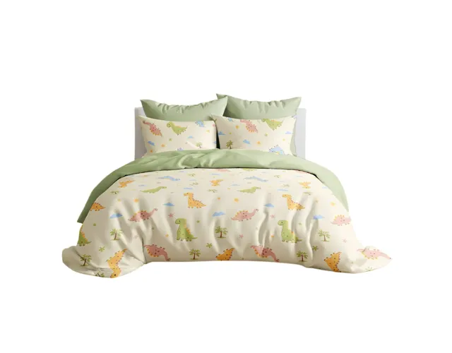 Letgo Kids Dino Daydream Microfibre Fitted Sheet Set Queen