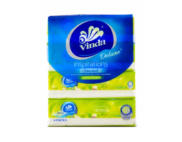 Vinda Deluxe 3ply Facial Tissue Soft Pack (Large) 110pcs x 4