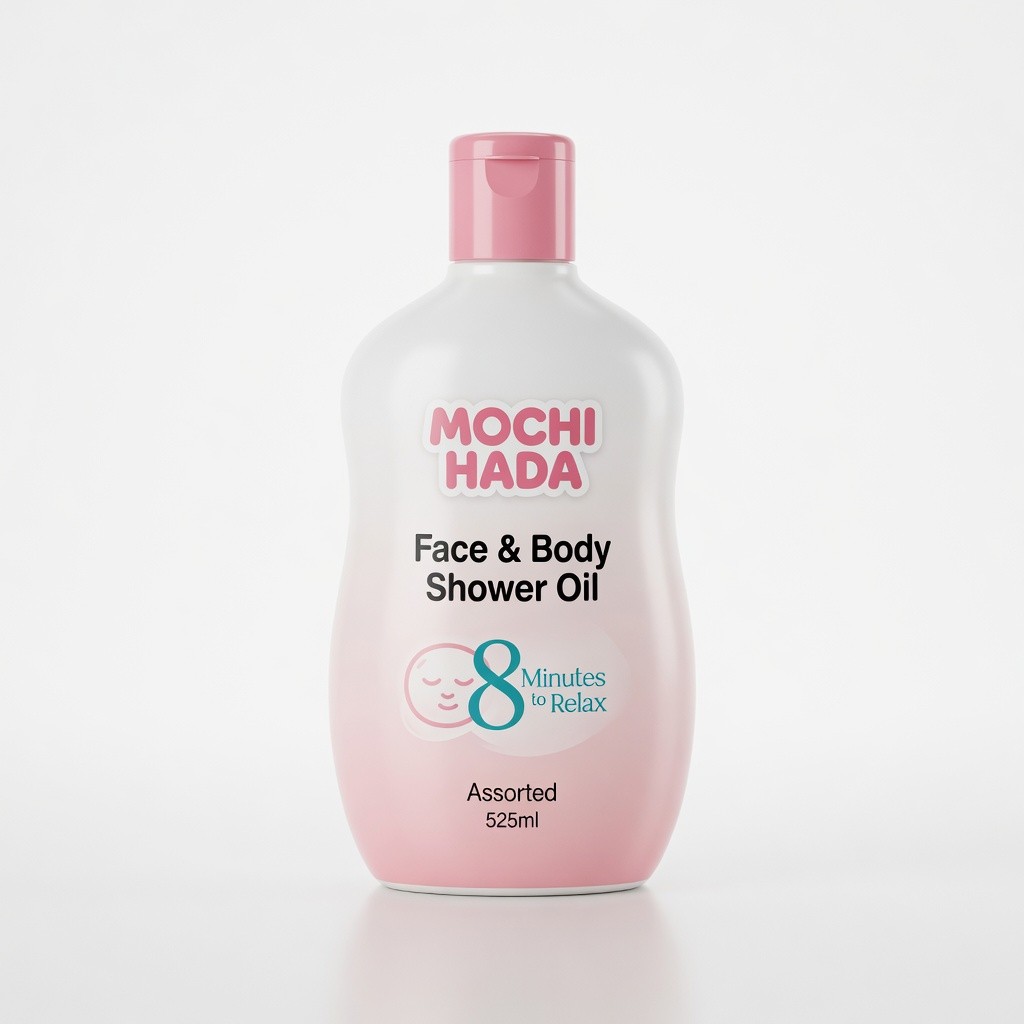 Mochi Hada Face & Body Shower Oil Bottle 525ml Assorted
