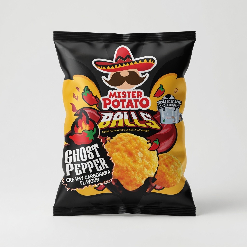 Mister Potato Balls Ghost Pepper Creamy Carbonara