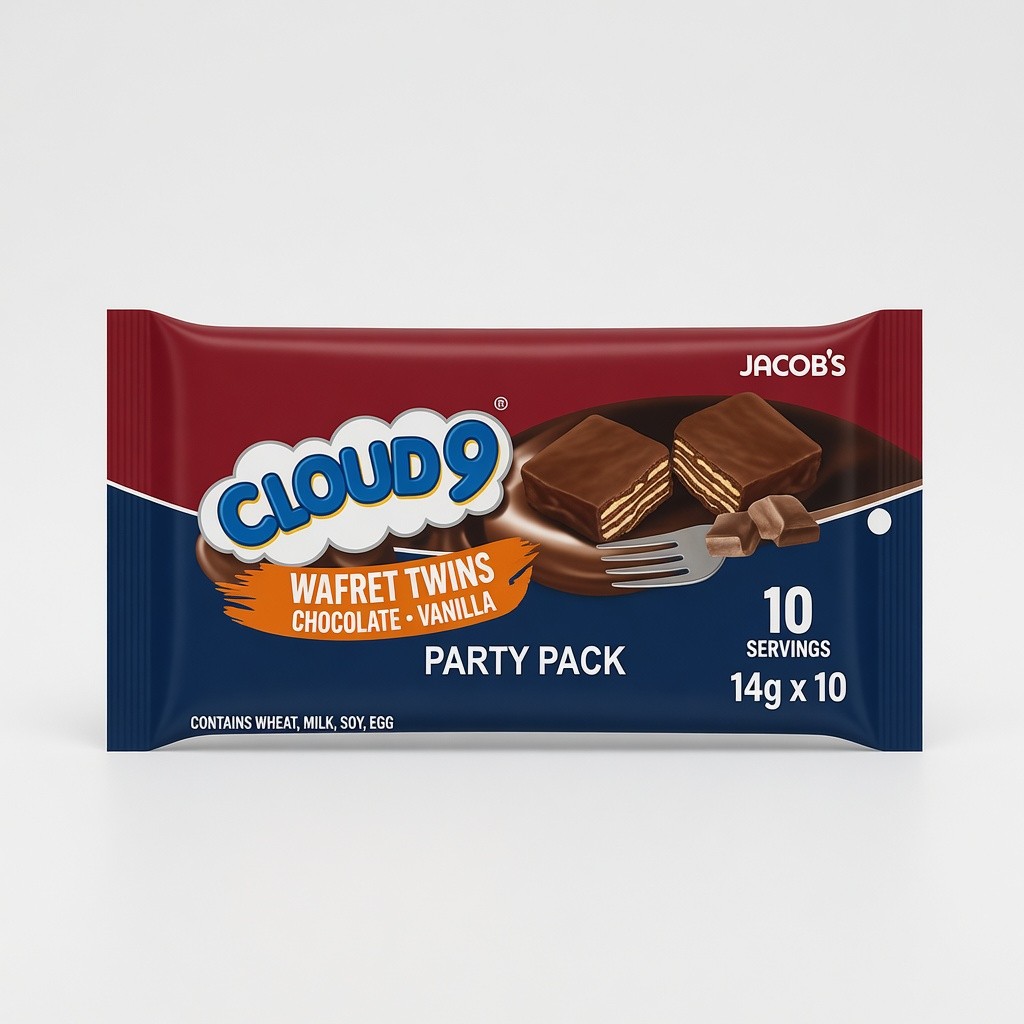 Cloud 9 Wafret Party Pack Chocolate & Vanilla 14g x 10