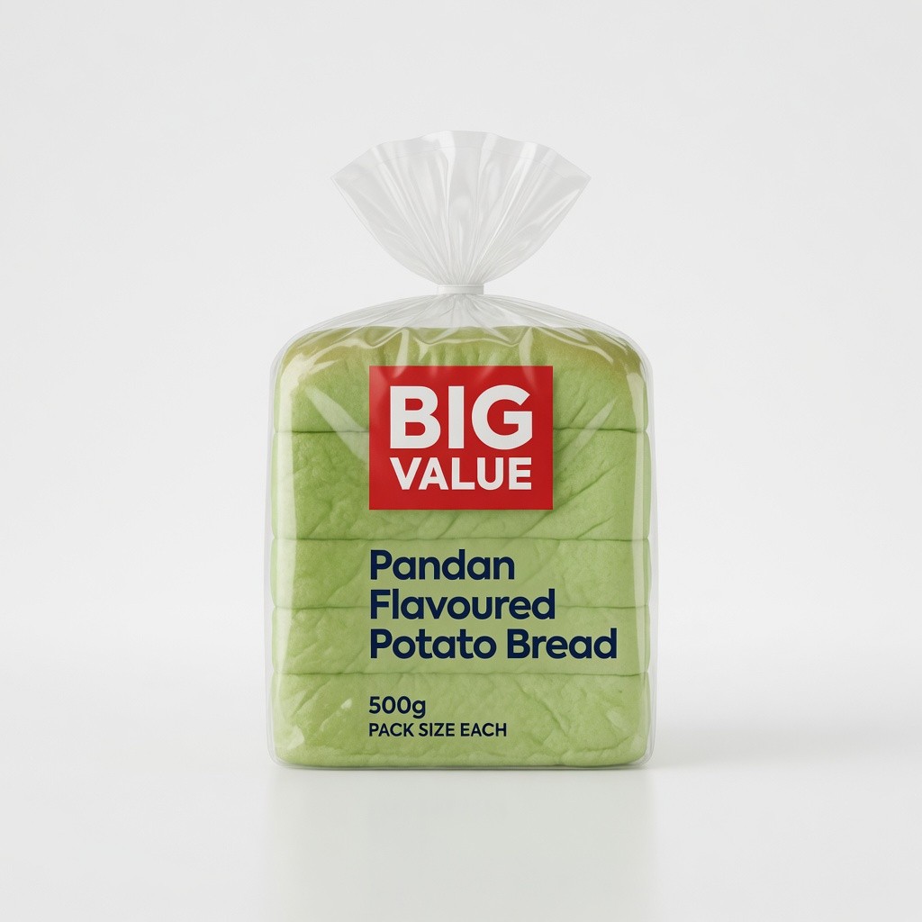 Big Value Sandwich Loaf (White/Wheat) 500g/Baby Bun (Plain)/Pandan Flavoured Potato Bread