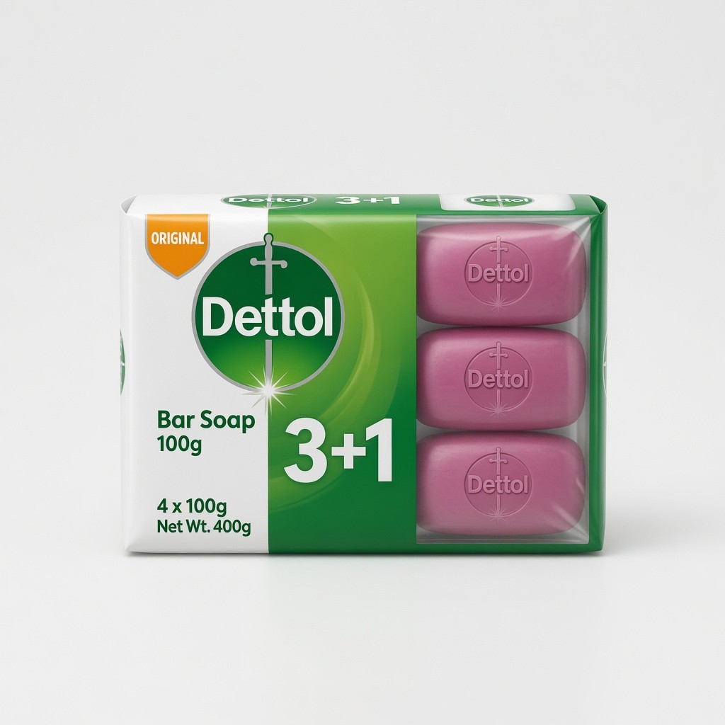 Dettol Bar Soap B3f1 (4 x 100g) - 4 Variants