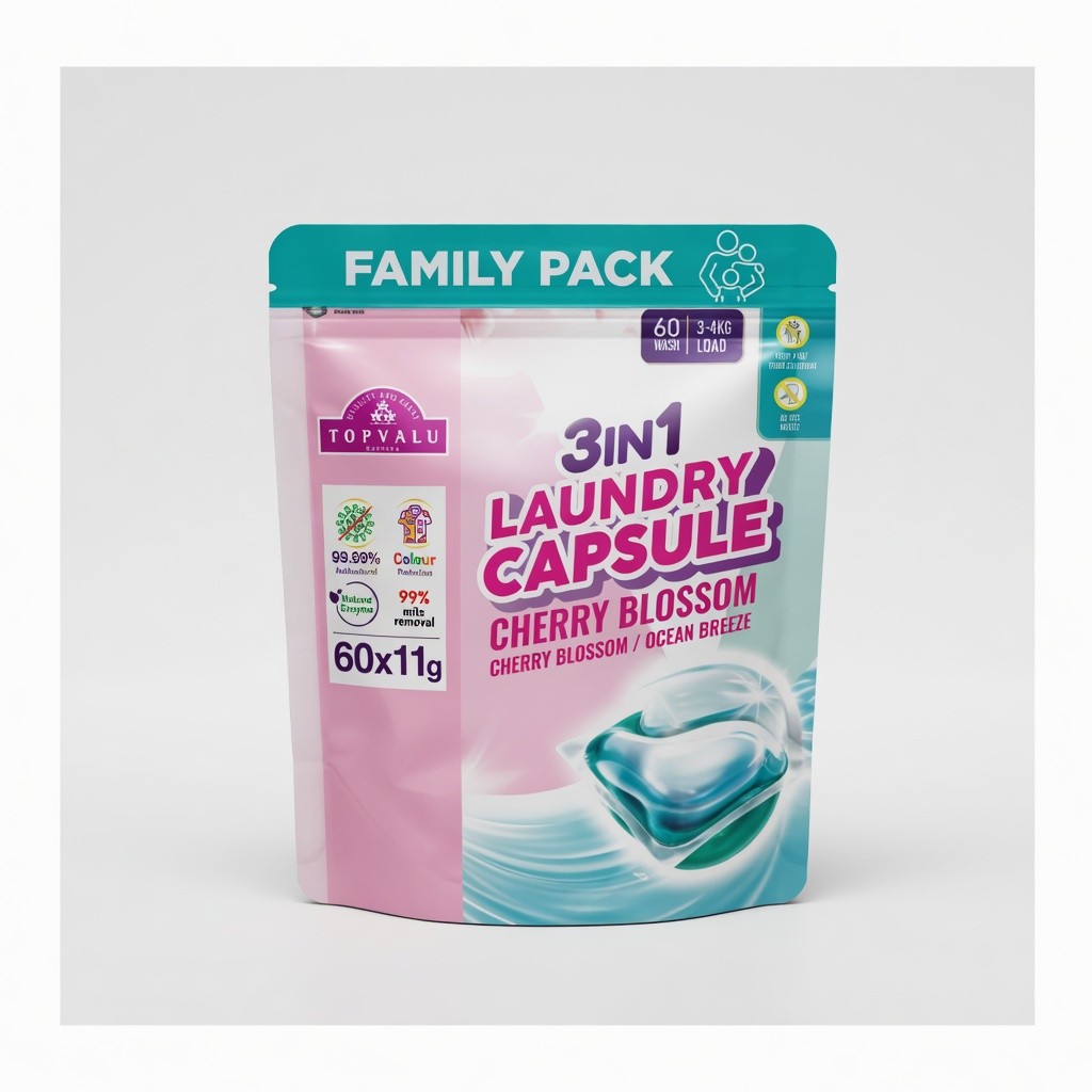 3In1 Laundry Capsule Refill Cherry Blossom/Ocean Breeze