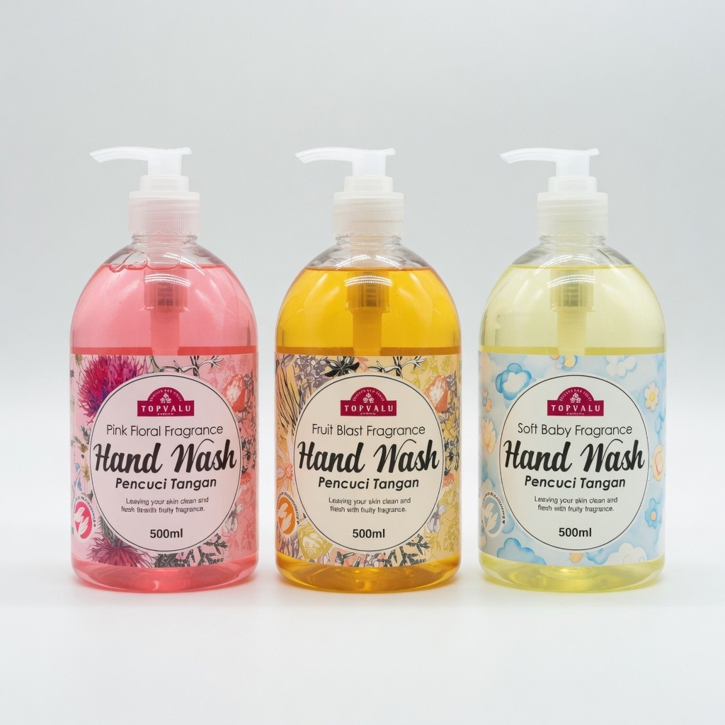 Hand Wash 500ml Fruit Blast/Soft Baby/Pink Floral