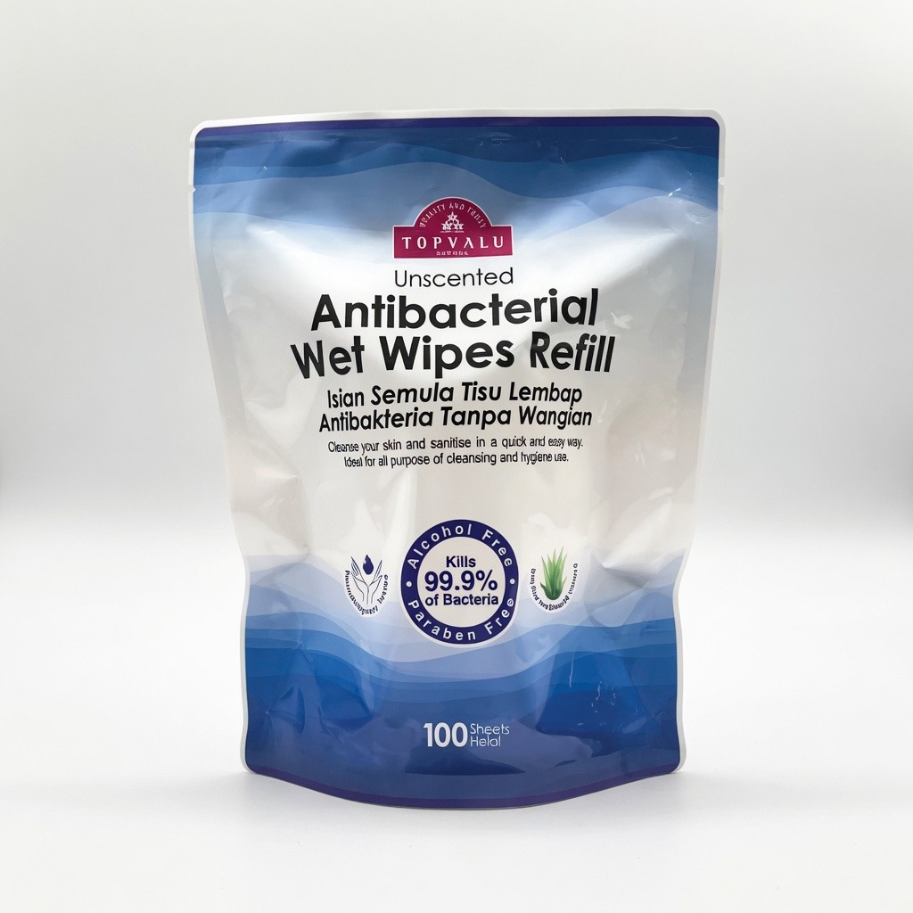 Antibacterial Wet Wipes Refill 100's