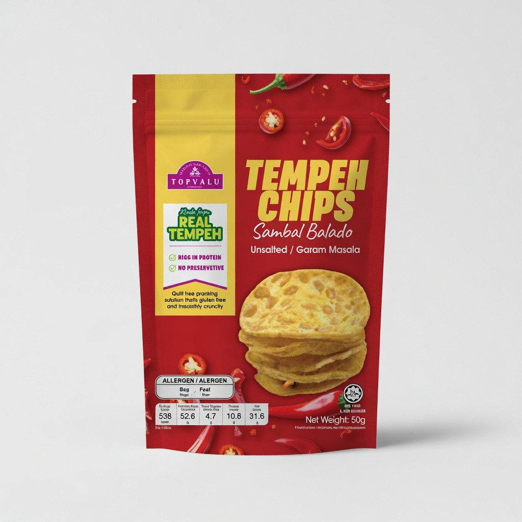 Tempeh Chips Sambal Balado/Unsalted/Garam Masala