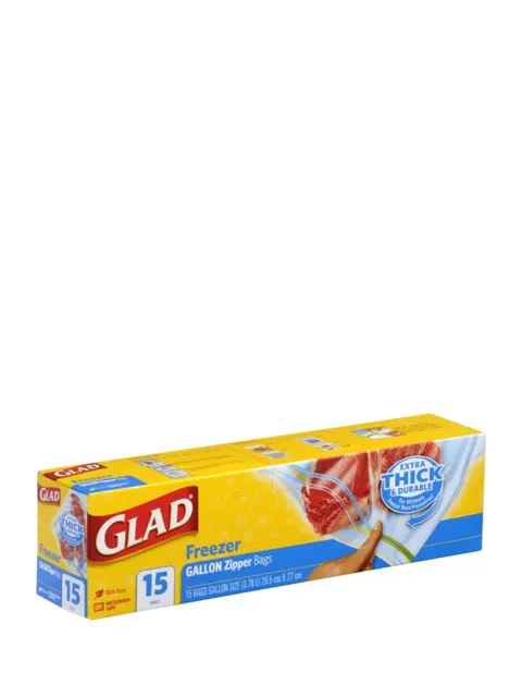 Glad Zipper Freezer Bag-Gallon 15S