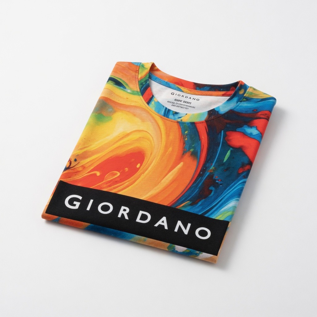 Basic Short Sleeve Round Neck Printed Tee Jersey