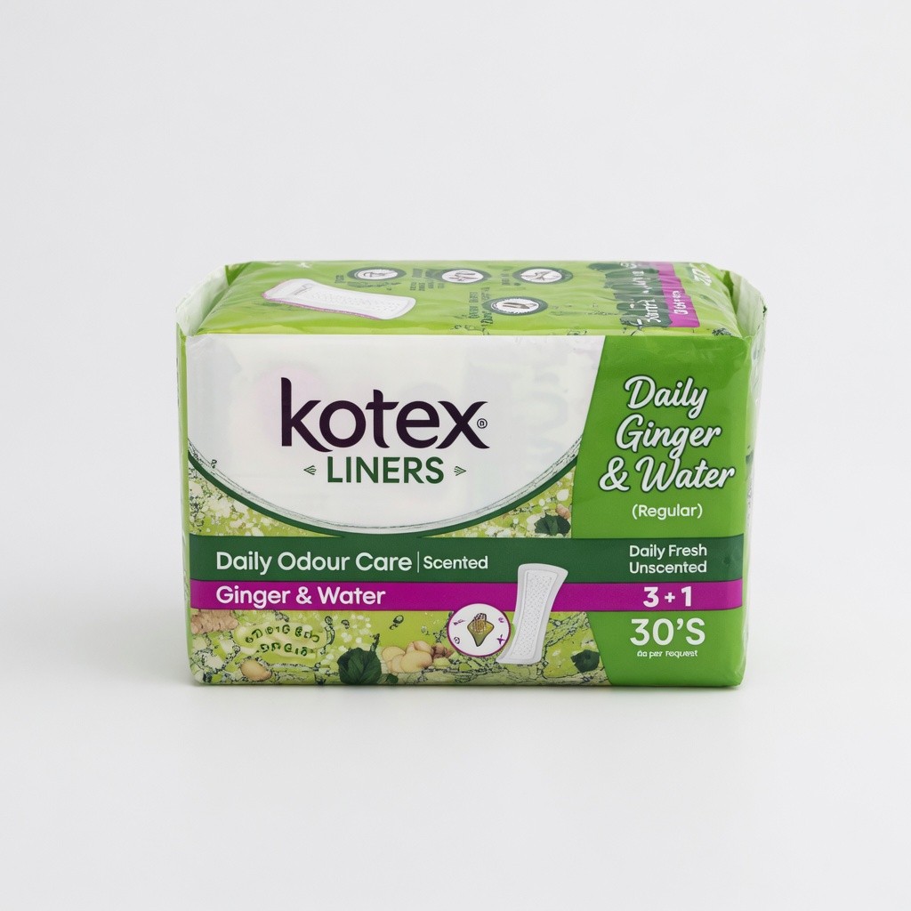 Kotex Liners Daily Odour Care Scented (Regular) Ginger & Water/Daily Fresh Unscented (R…