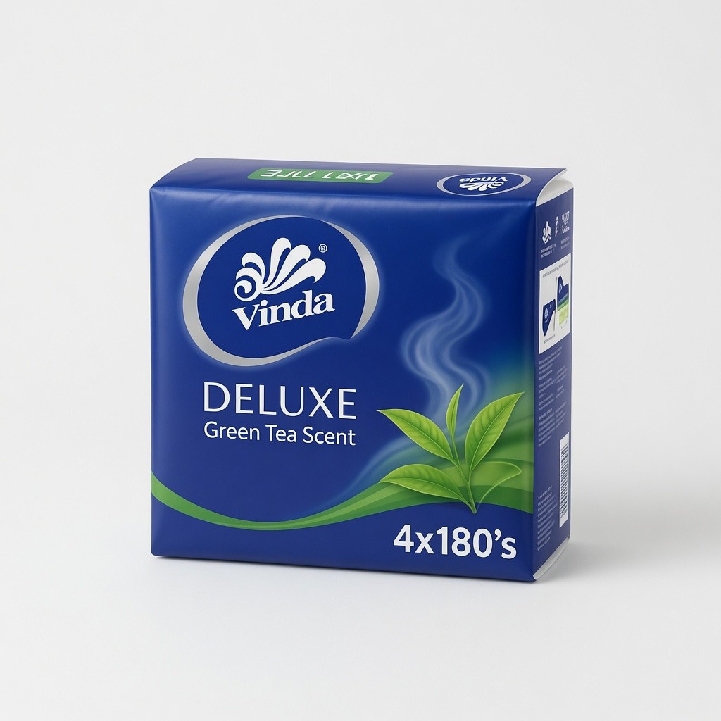 Vinda Deluxe 3ply Soft Pack Green Tea Scent Tissue