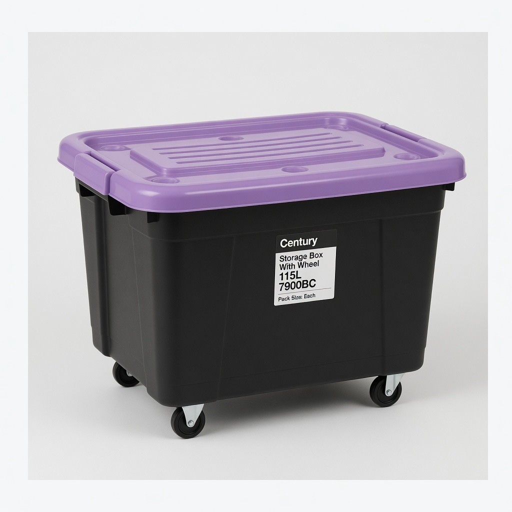 Century Storage Box With Wheel 115L 7900bc