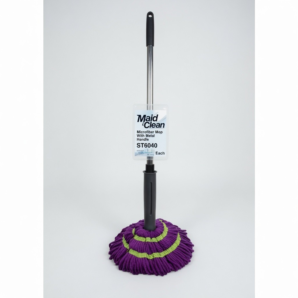Maid Clean Microfiber Mop With Metal Handle St6040