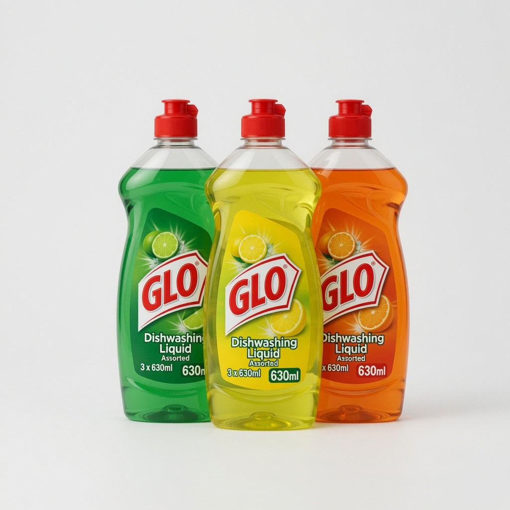 Glo Dishwashing Liquid (Assorted) 3×630ml