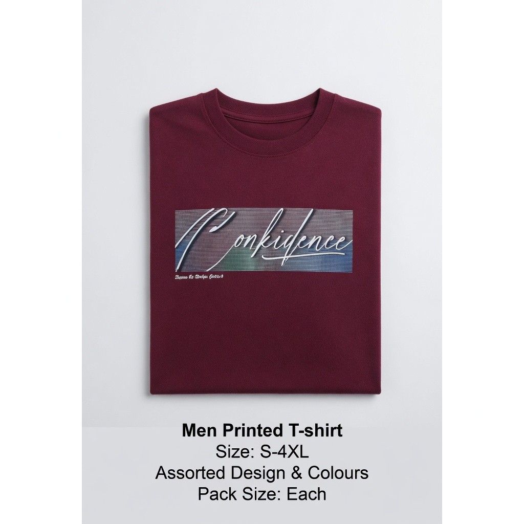 Men Printed T-shirt Assorted Design & Colours
