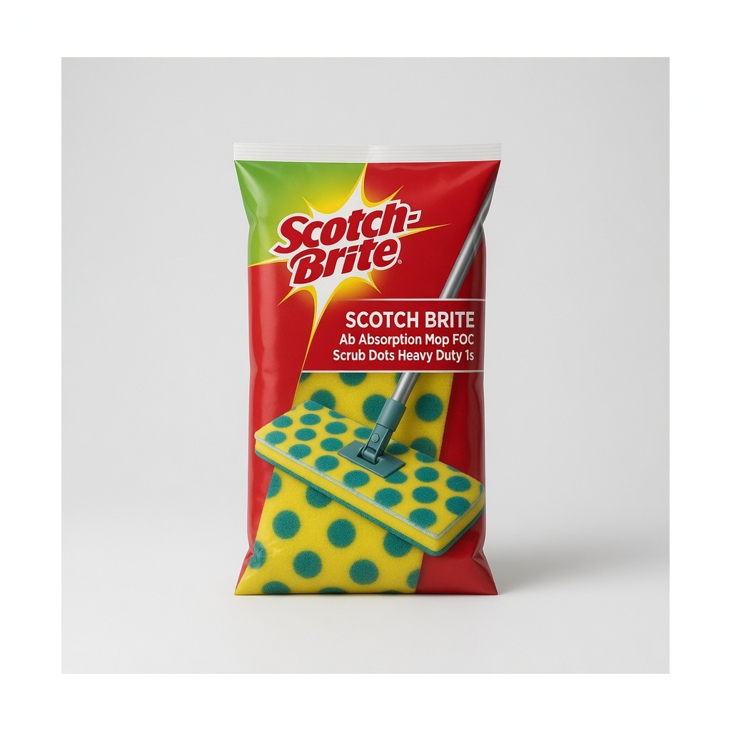 Scotch Brite Ab Absorption Mop FOC Scrub Dots Heavy Duty 1s