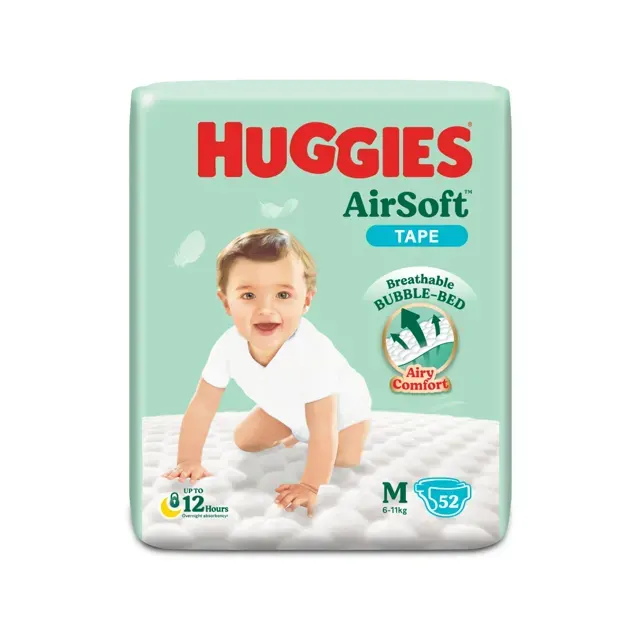 Huggies Airsoft Diapers Sjp (Medium) 52sheets