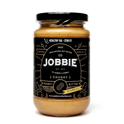Jobbie Chunky Pure Peanut Butter (No Sugar and Salt) 380g