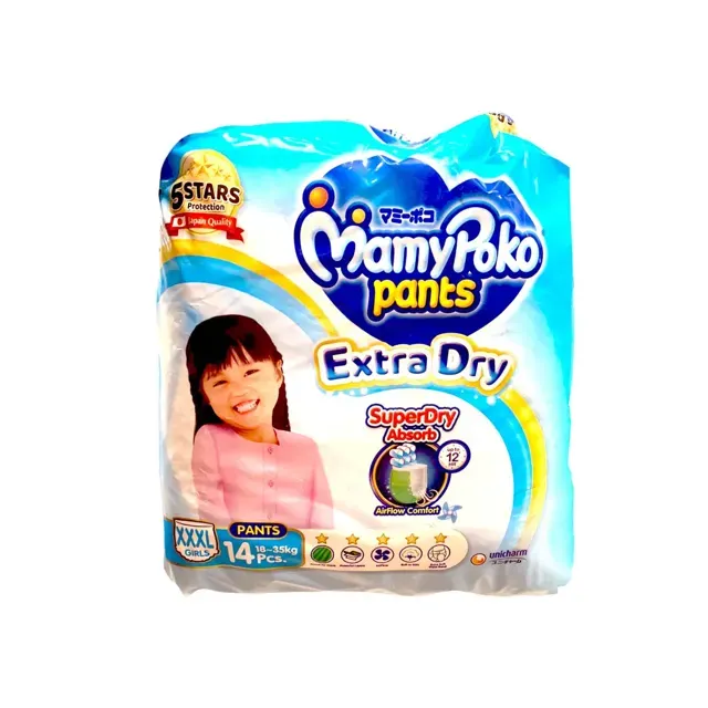 Mamy Poko Pants Extra Soft Diapers Girl Xxxl 14pcs/pack