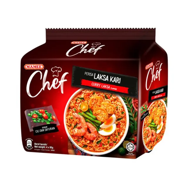 Mamee Chef Curry Laksa Flavour Instant Noodle 89g x 4