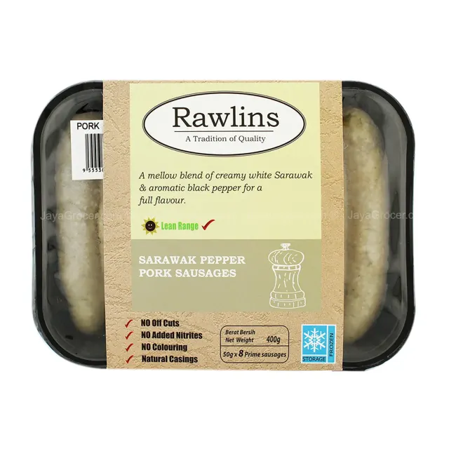 Non-Halal] Rawlins Sarawak Pepper Pork Sausages 400g