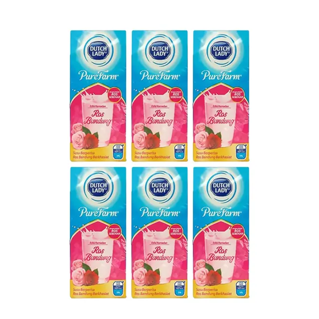 Dutch Lady Rose Bandung UHT Milk 200ml x 6