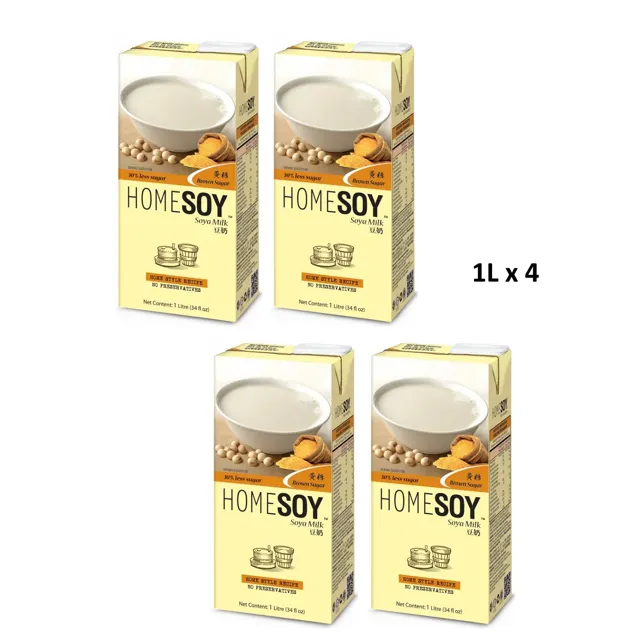 Homesoy No Sugar Added Soy Milk Drink Value Pack 1L x 4