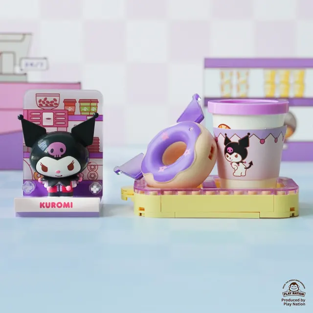 Exclusive) Kuromi Coffee & Donut Set - Sanrio Konbini Building Blocks 1set