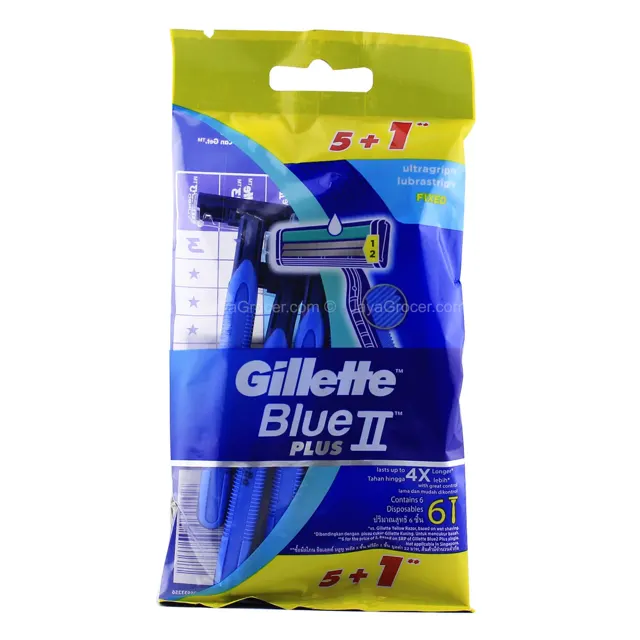 Gillette Blue Ii Plus Ultra Sensitive Shaver 6pcs/pack